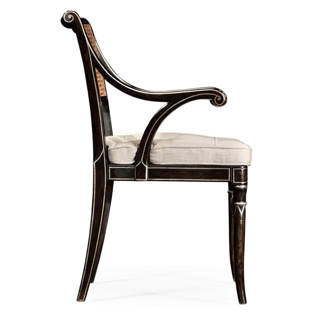 English Contemporary Regency Style Painted Armchairs - Set of 2 For Sale - Image 3 of 7