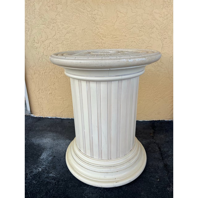Wood Vintage Round Wood Table Base For Sale - Image 7 of 9
