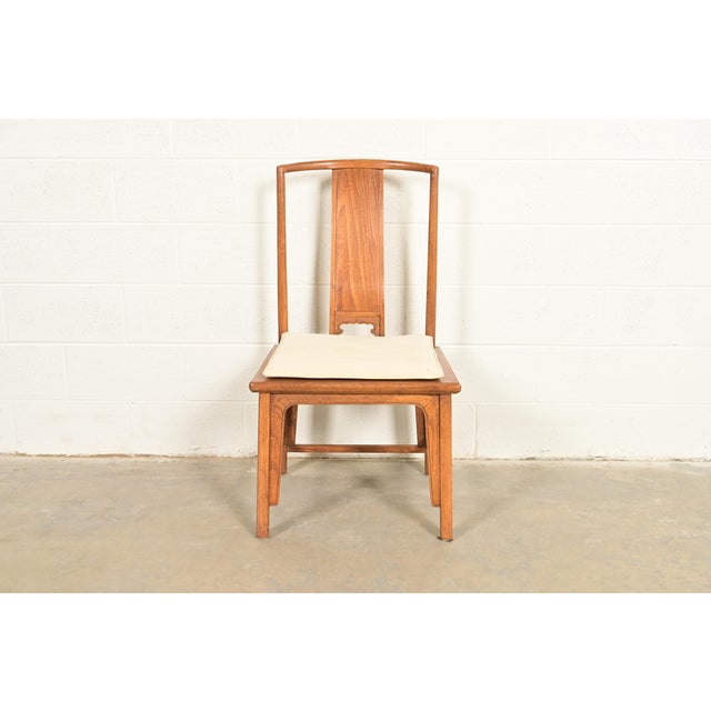 Michael Taylor for Baker Furniture Far East Collection Carved Walnut Side Chair, 1960s For Sale - Image 12 of 12
