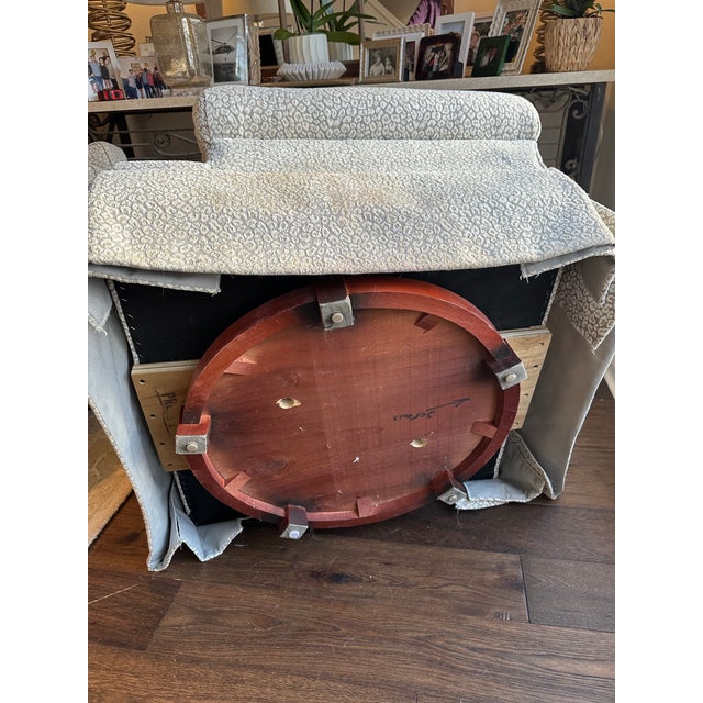 Alabaster 2 Custom Matching Swivel Charles Stewart Arm Chairs For Sale - Image 8 of 9