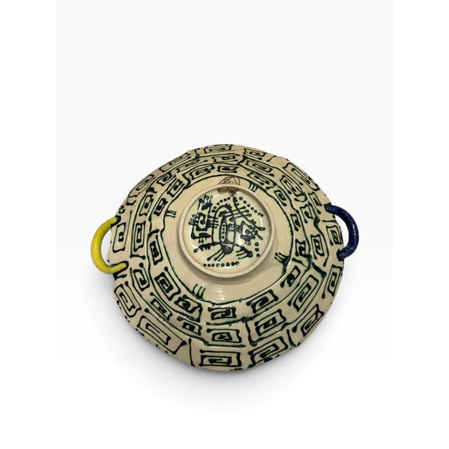 1990s Cubist Cat Handmade Ceramic Platter by Juozas & Rasa Saldaitis For Sale In West Palm - Image 6 of 6