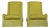 Pair of Modern Chartreuse Velvet Swivel Down Slipper Chairs For Sale