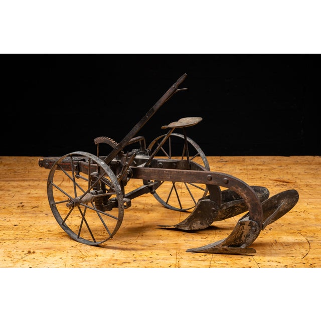 Exceptionally detailed scale salesmans model of Francis L. Mecums innovative 1891 walking plow, accompanied by a...