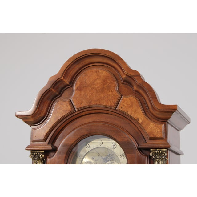 Pearl Cherry Tall Case Grandfather Clock For Sale - Image 10 of 18