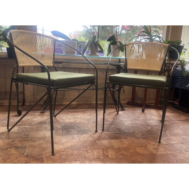 Mid-Century Modern Wrought Iron Patio Chairs (Set of 2) Attributed to the Style of Frederick Weinberg Enhance your indoor...
