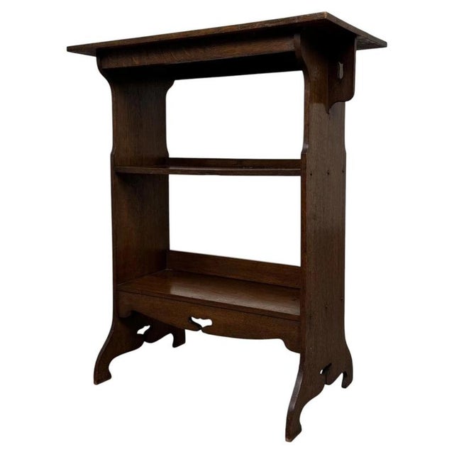 Antique English Arts and Crafts Oak Side Table For Sale - Image 9 of 11