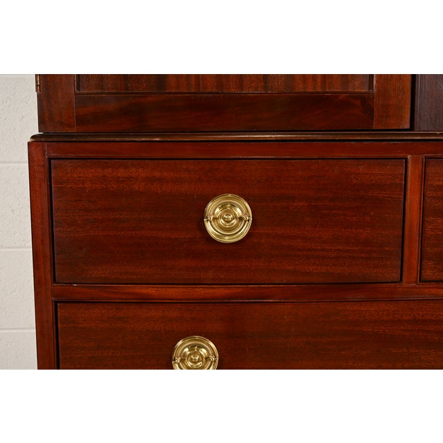 Baker Furniture Federal Mahogany Armoire Dresser or Linen Press For Sale - Image 11 of 18