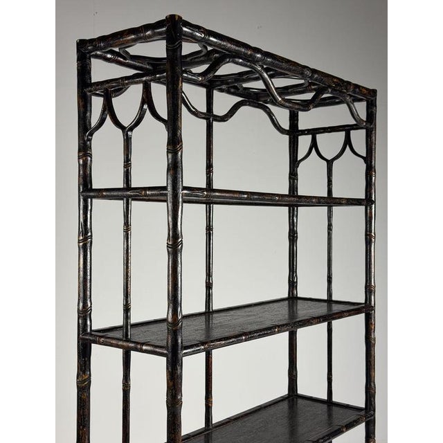 Black Bookcase in Faux Bamboo For Sale - Image 4 of 18