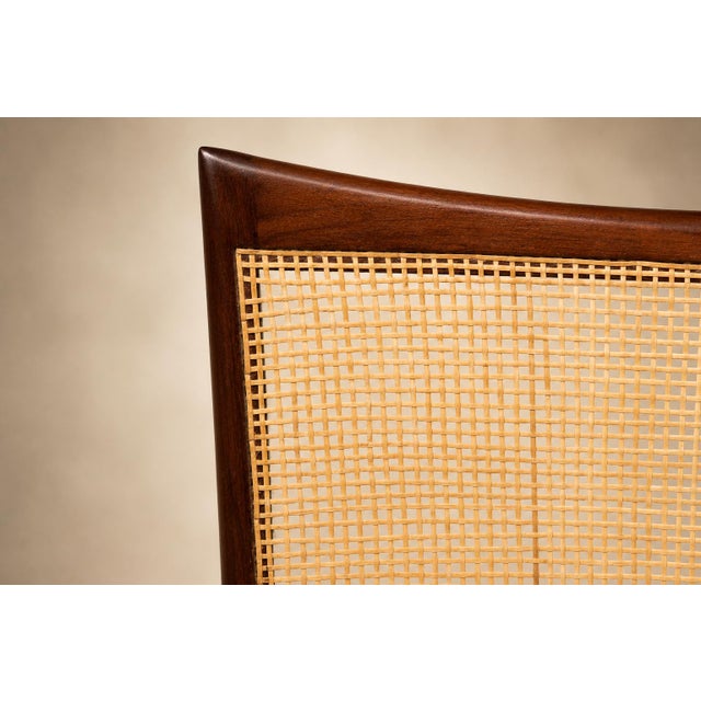Set of Eight Brazilian Modern Dining Chairs in Caviúna, Cane & Warm Olive Mohair, 1960s For Sale In New York - Image 6 of 18
