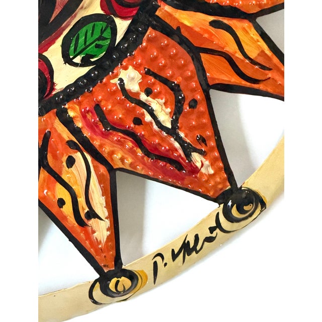 Large Peter Keil Sunburst Wall Sculpture in Painted Metal, Signed, 36" Diameter For Sale - Image 14 of 18