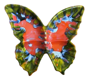 Mid Century Modern Drip Glaze Butterfly Tray/Dish