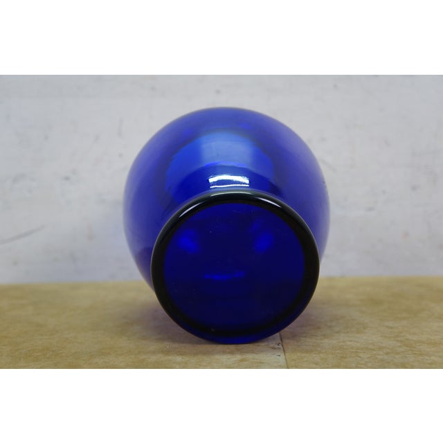 1995 Miami Valley Hunt & Polo Club Cobalt Blue Winner Trophy Vase 7" For Sale - Image 9 of 11