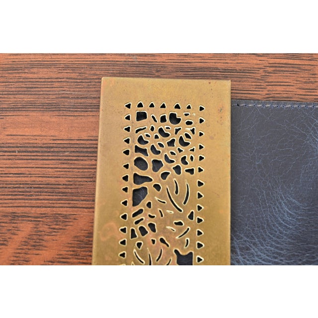 Tiffany Studios New York Grapevine Bronze Doré Blotter Ends With Leather Desk Blotter For Sale In South Bend - Image 6 of 13