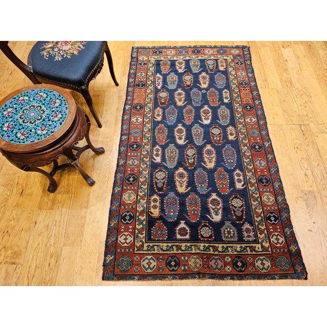 19th Century 19th Century Caucasian Kazak Rug, Handwoven Wool, Allover Paisley Design, 4' x 7' For Sale - Image 5 of 15