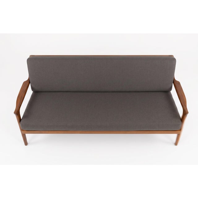 Contemporary Grey Wool Parker Sofa | Modern Upholstered Luxury Three-Seat Seating For Sale - Image 9 of 12