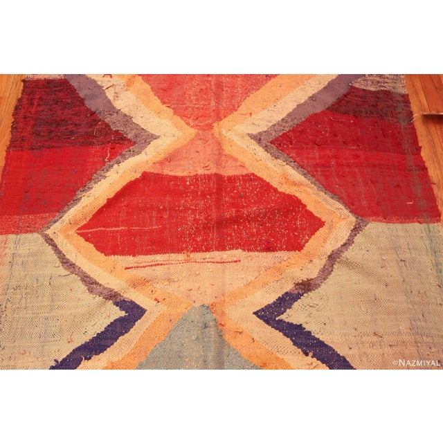 Burnt Orange Nazmiyal Collection Vintage Moroccan Kilim Rug For Sale - Image 8 of 8