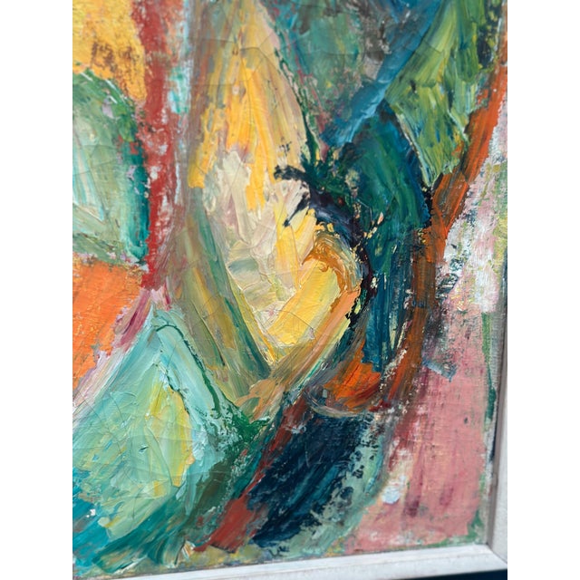 Mid-Century Modern Abstract Composition, 1950s, Oil on Canvas, Framed For Sale - Image 3 of 18