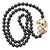 Vintage Onyx 14k Gold Necklace With Antique Ivory Panda Netsuke For Sale