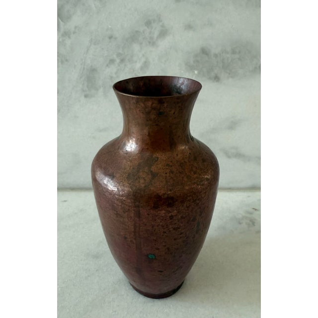 Arts & Crafts Vintage Hand Made Hammered Copper Vase For Sale - Image 3 of 9
