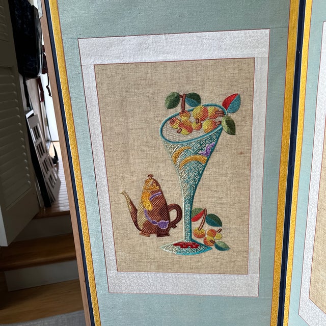 Antique Screens! We found this in our new home, and it is beautiful with so much history! This piece is embroidered with...