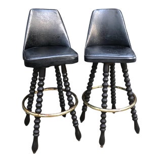 Gilbert & Ryan Midcentury Swiveling Bar Stools For Sale