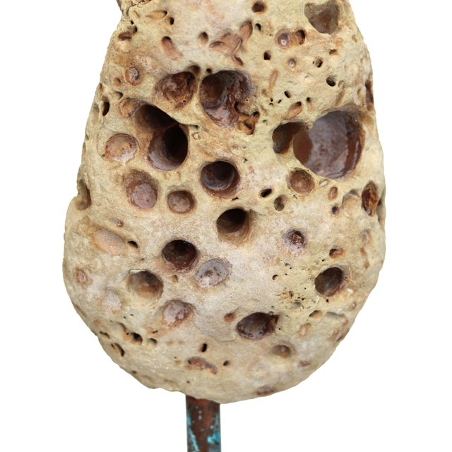 Astro 014 - Original Mixed Media Figurative Rock Sculpture for Table or Desk by Kevin Perrault For Sale - Image 9 of 11
