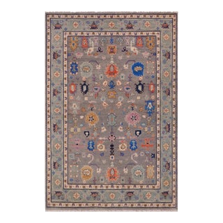 Boho Chic Oushak Braxton Gray/Blue Wool Rug - 8'4'' X 11'3'' For Sale