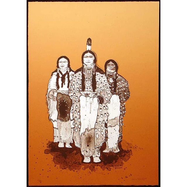 Kevin Red Star "Crow Ladies" Signed Limited Edition Lithograph For Sale - Image 4 of 4