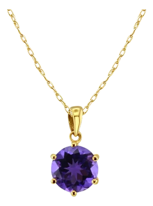 8MM Round Amethyst Necklace 16"