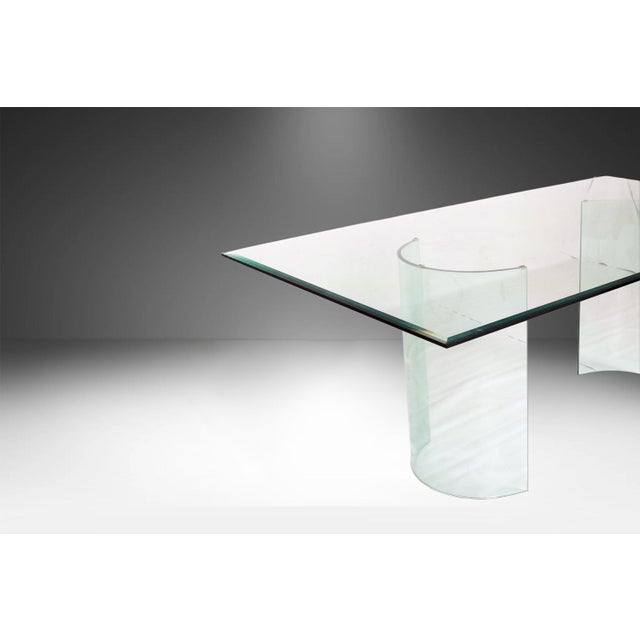 1980s Postmodern Beveled Glass Double Pedestal Dining Table For Sale In Baltimore - Image 6 of 11