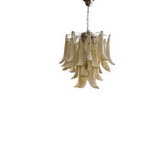 Small Yellow Murano Glass Chandelier in Mazzega Style For Sale