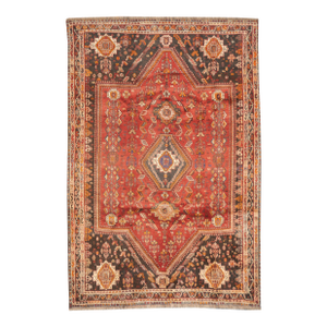 Semi-Antique Hand-Knotted Persian Qashqai Rug 5'8" X 8'4"