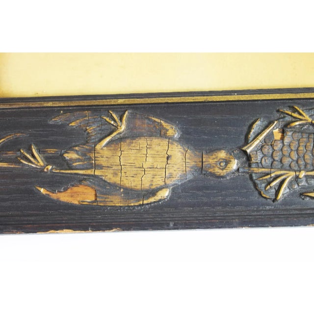 Wood Antique Chromolithograph of Hanging Gamebirds For Sale - Image 7 of 11