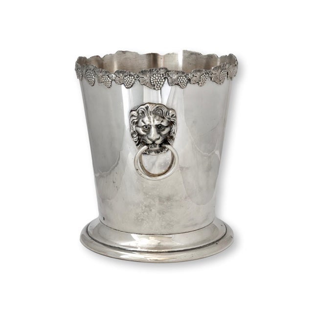 Georgian Revival Silver Plate Lion Wine Cooler by Carrington, c.1900 For Sale - Image 4 of 6