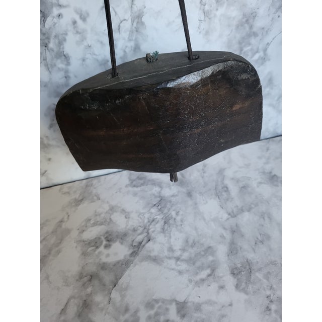 1990s 1990s Artisan Carved Cherry Wood Wind Chime For Sale - Image 5 of 9