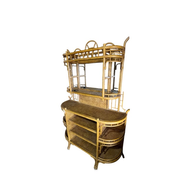 Wood Vintage Rattan Dry Bar by Lexington Furniture Industries For Sale - Image 7 of 12