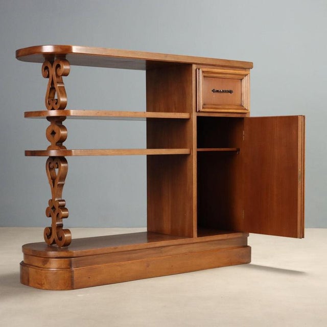 Renaissance Style Walnut Balustrade Cabinet For Sale - Image 4 of 8