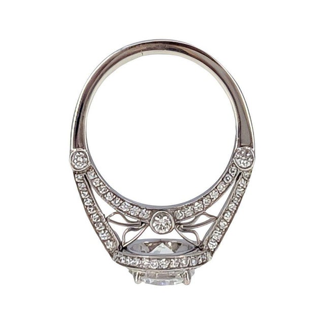 Early 21st Century Stardust 18kw Halo Engagement Ring With Cz Center, Size 7 For Sale - Image 5 of 8