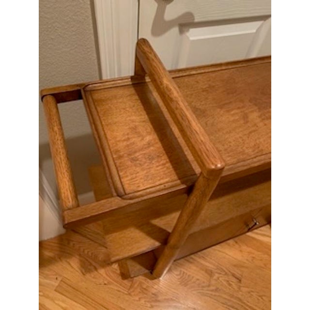 Wood Mid Century Modern Drexel Biscayne Three-Tiered Rolling Bart Cart/Server Cabinet For Sale - Image 7 of 15