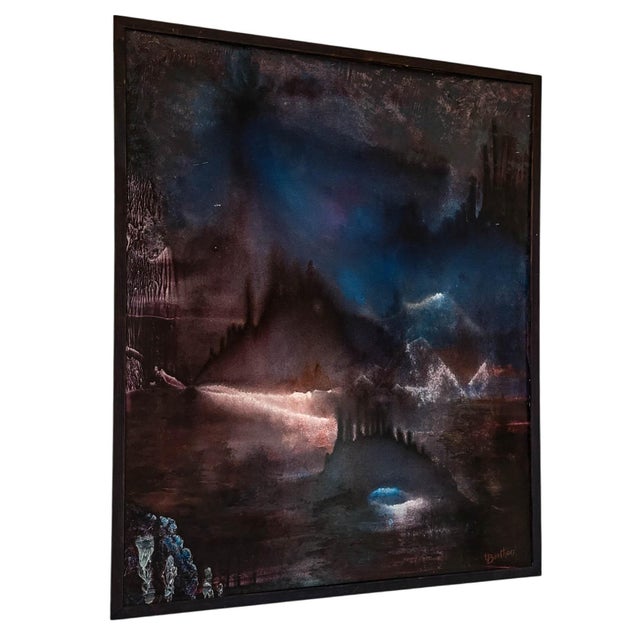 Step into the haunting beauty of this original oil on board by acclaimed French artist Lucienne Berthon (1926–2012), a...