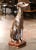 Mid 20th Century Vintage Italian Silvered Greyhound Dog Sculpture on Red Gilt Base For Sale - Image 5 of 11