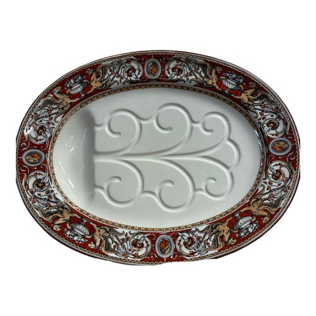 Large Regal Italian Carving Platter Minton Florentine Griffin Carving Platter !850"s For Sale