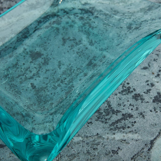 Rectangular Handblown Glass Bowl by Erwin Walter Burger for Fontana, Italy 1950s For Sale - Image 12 of 18