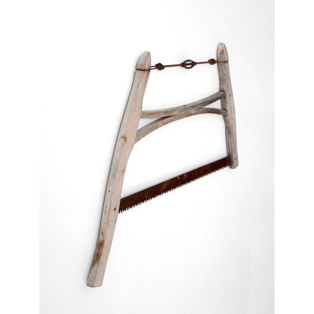 Antique Primitive Wooden Buck Saw For Sale - Image 9 of 12