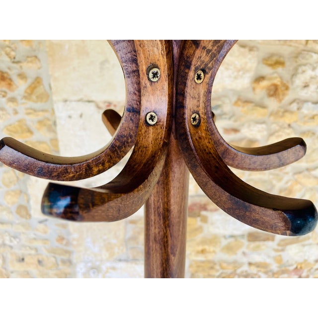 Wood Mid-Century Modern Standing Coat Rack from Baumann, 1960s For Sale - Image 7 of 18
