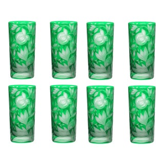 Verdure Highball Glasses Emerald - Set of 8 For Sale