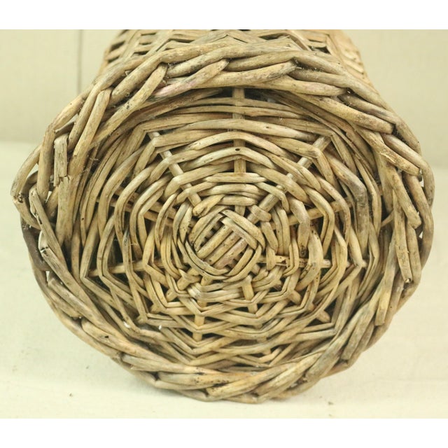 Tan Late 19th Century French Wicker Covered Bottle For Sale - Image 8 of 8