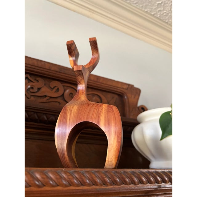 Handmade Wooden Deer Figurine/Statue Nashville Artisan J. Hash Danish-Style For Sale In Nashville - Image 6 of 6