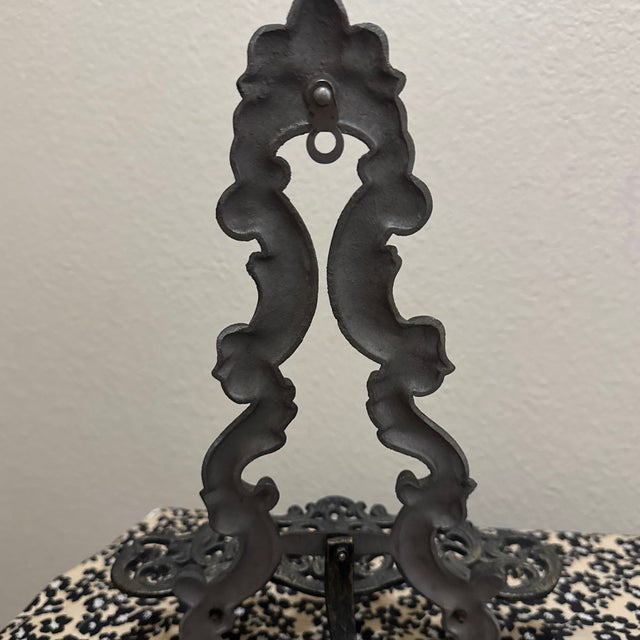 Black 19th-Century Victorian-Style Ornate Cast Iron Tabletop Display Easel For Sale - Image 8 of 8