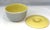 1930s Art Deco Hall Pottery Ceramic Lidded Refrigerator Dish Serving Bowl Gray & Yellow For Sale - Image 4 of 11